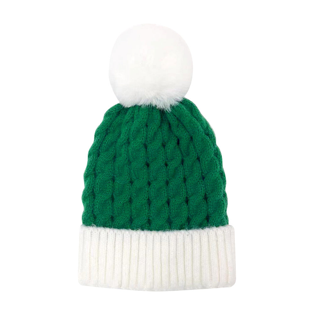 Green & White Winter Hat